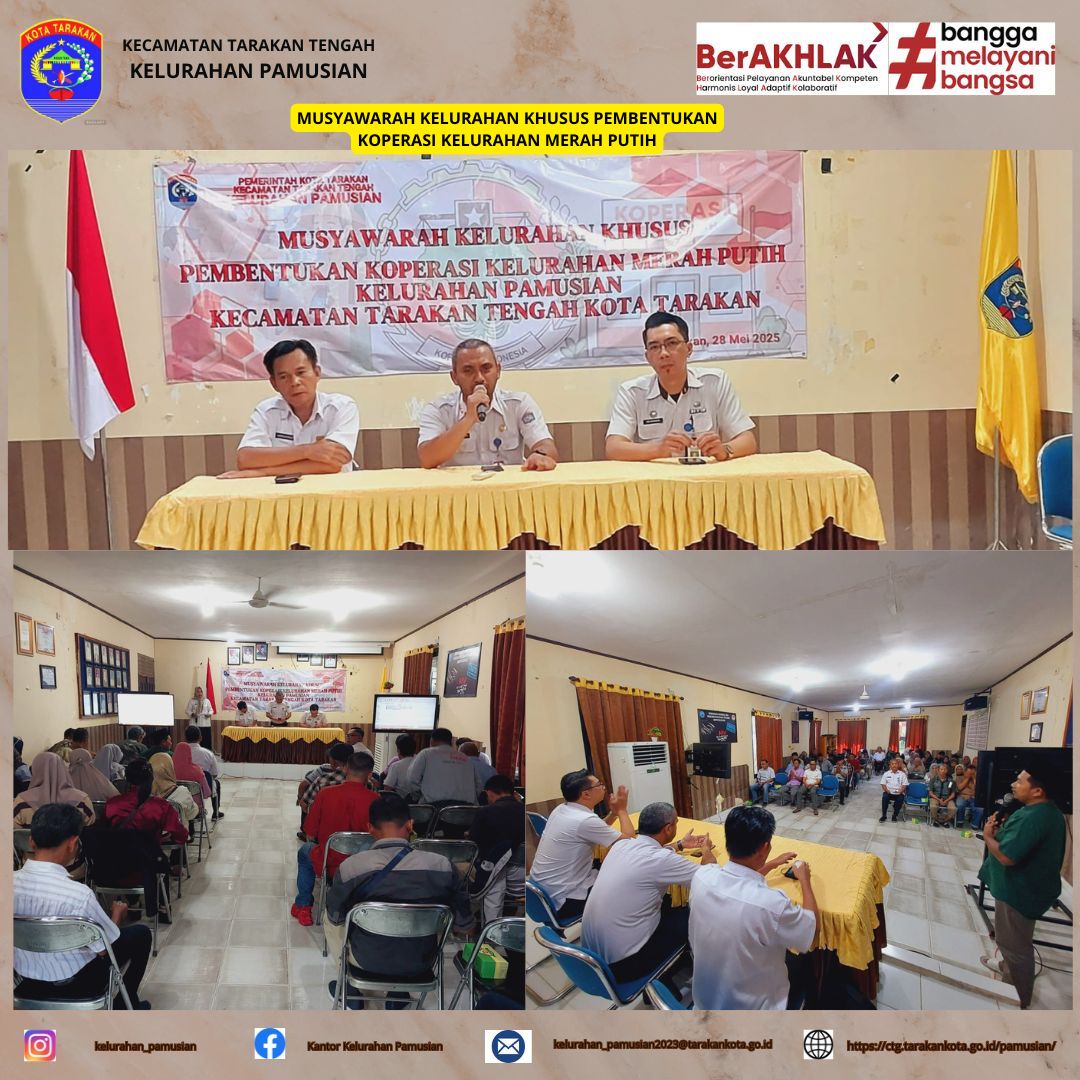MUSYAWARAH KELURAHAN KHUSUS PEMBENTUKAN KOPERASI MERAH PUTIH KEL PAMUSIAN