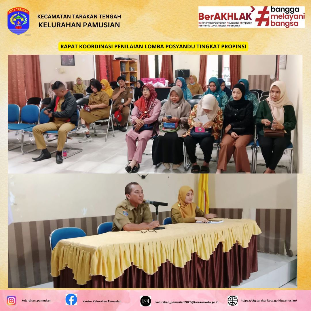 RAPAT KOORDINASI PENILAIAN LOMBA POSYANDU TINGKAT PROPINSI
