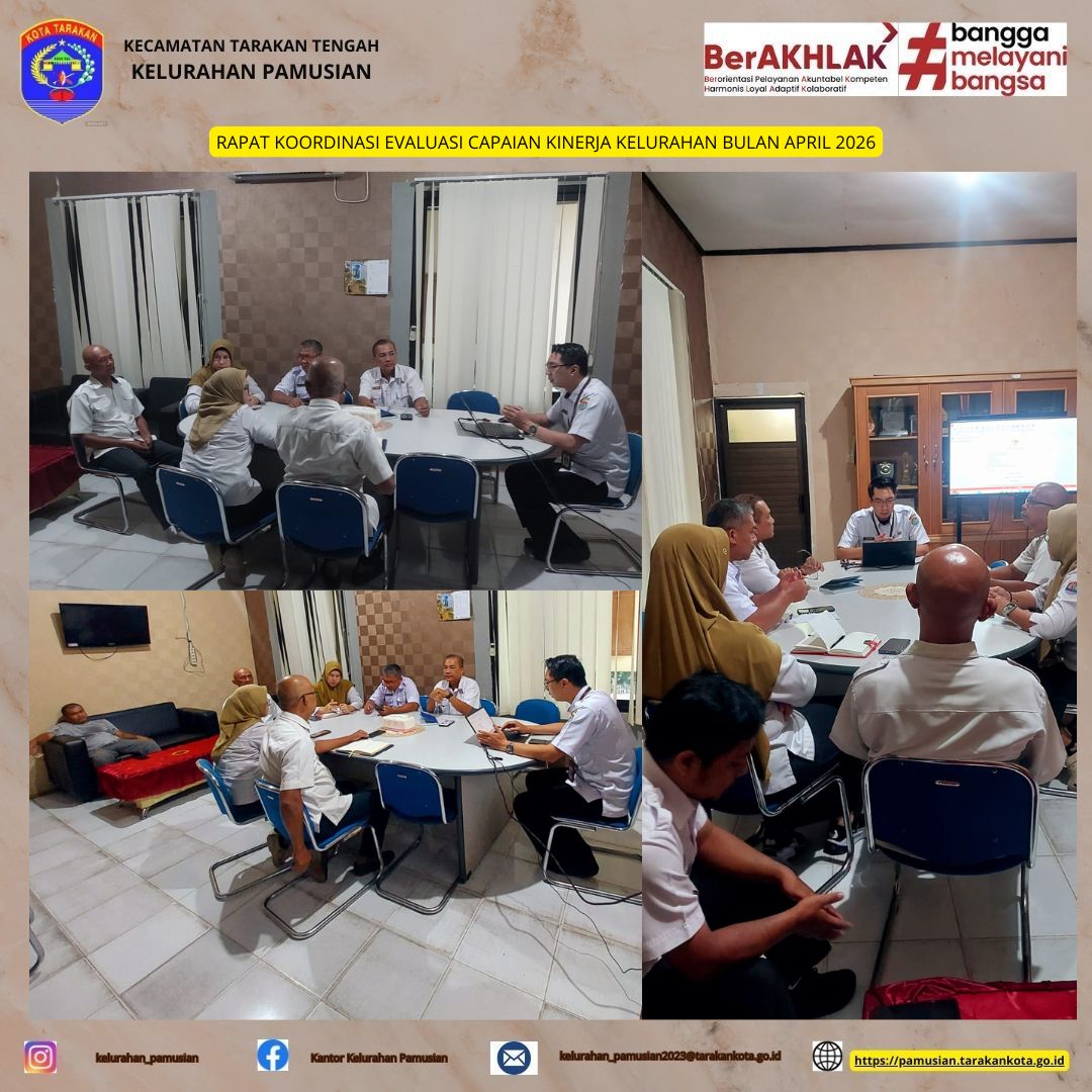 RAKOR EVALUASI CAPAIAN KINERJA KELURAHAN BULAN APRIL 2026