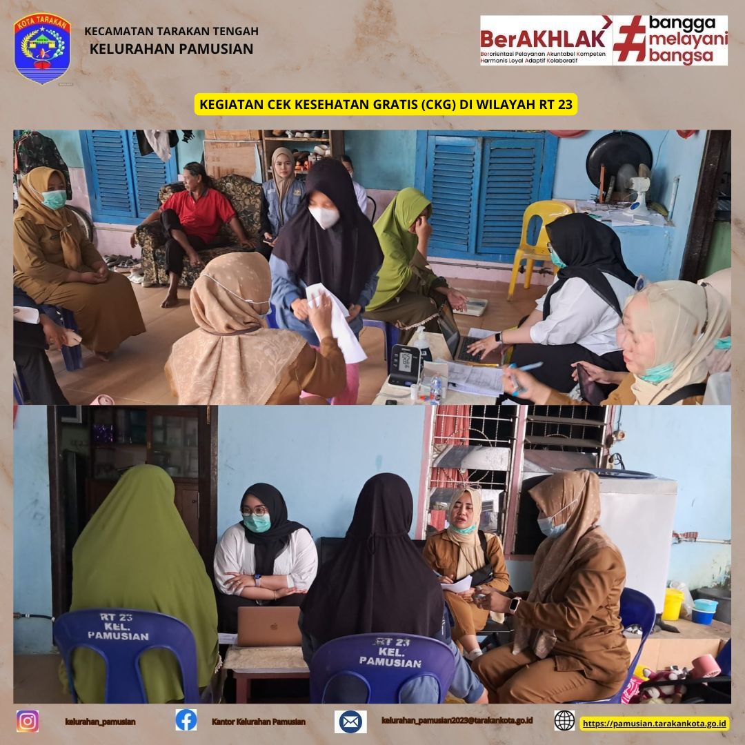 KEGIATAN CEK KESEHATAN GRATIS DI RT 23 KEL PAMUSIAN